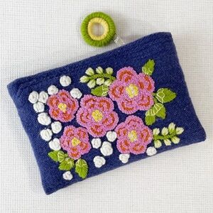 Jenny Krauss for Free People - Handmade Wool Five Dahlias Pouch